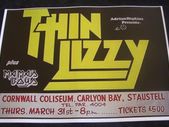 Thin Lizzy-Thunder And Lightning Tour,Cornwall Coliseum 1983 concert poster