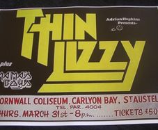 Thin Lizzy-Thunder And Lightning Tour,Cornwall Coliseum 1983 concert poster