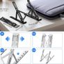 Adjustable Laptop Stand for Desk Foldable & Portable ABS Silicone Riser, Ventilated Cooling Holder for 10 17.3 Laptops & Tablets Image 2