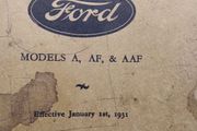 1931 Ford Parts Price List ( Model  A-AF-AAF )