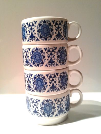 Arklow Pottery Cups Mugs Larne Pattern x 4