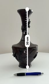 Antique Japanese Meiji Period Bronze Vase (High Relief Birds & Blossoms)  c.1890 to 1910