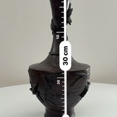 Antique Japanese Meiji Period Bronze Vase (High Relief Birds & Blossoms)  c.1890 to 1910