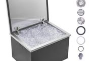 Drop in Ice Chest, 20"L x 16"W x 13"H Stainless Steel Ice Cooler, Commercial Ice Bin with Hinged Cover