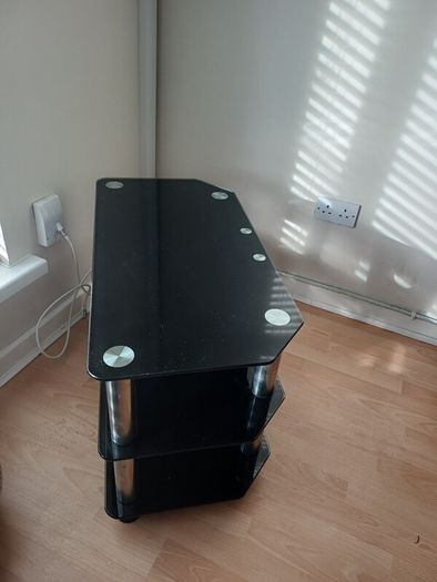 Tv Table /Unit  Black Glass