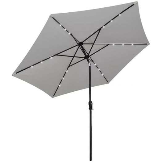 LED Cantilever Umbrella 3 m Sand White