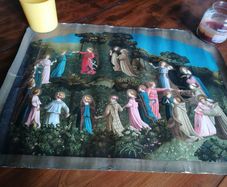 Antique Catholic Print:The Dance of The Angels Chromograph