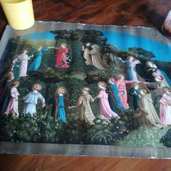 Antique Catholic Print:The Dance of The Angels Chromograph