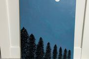 Original acrylic teal painting