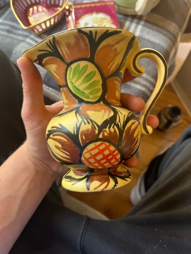 1930s Ditmar Urbach Hand Painted Art Deco Jug  Czechoslovakia