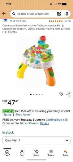 Baby Activity Table