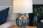 Silver Table Lamp with Wide Shade