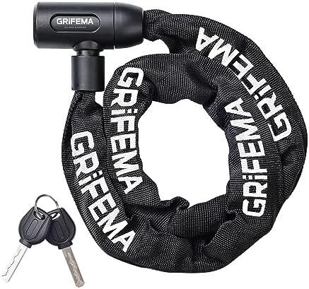 Bike Locks High Security with 2 Keys, Bike Chain Lock Heavy Duty, 120cm Bicycle/Cycling Locks for Bike Cycle, Moto, Door, Gate Fence, Black/White