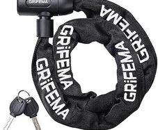 Bike Locks High Security with 2 Keys, Bike Chain Lock Heavy Duty, 120cm Bicycle/Cycling Locks for Bike Cycle, Moto, Door, Gate Fence, Black/White