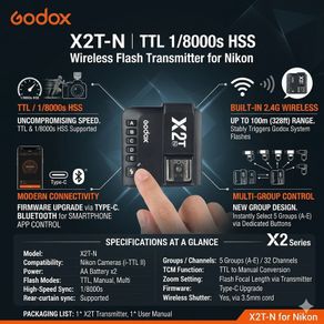 Godox X2T-N TTL 1/8000s HSS Wireless Flash Trigger for Nikon