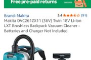 makita hoover 36v battery
