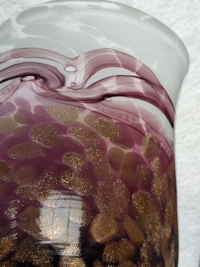 Hand blown curved glass dish