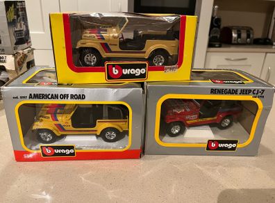 Jeep CJ Collection x 3 Models 1/24 Burago