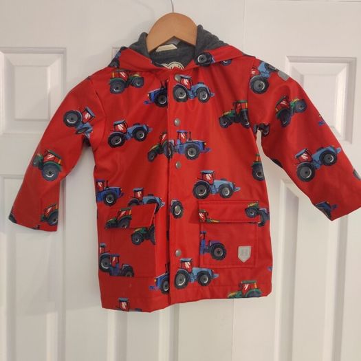 Hatley Boys Red Tractor Waterproof Raincoat - Size 4 Years