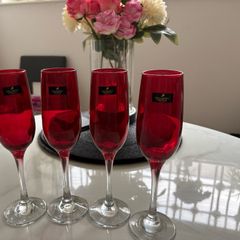 Killarney Crystal champagne flutes x4