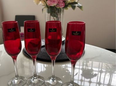 Killarney Crystal champagne flutes x4