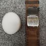 guess men brown genuine leather watch Image 2