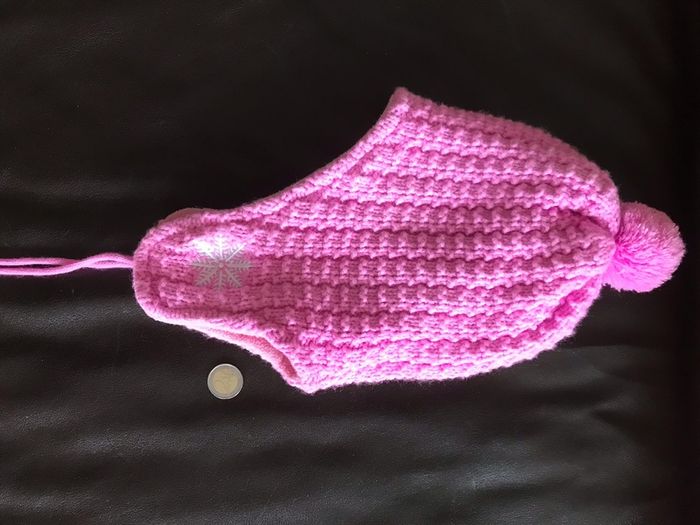 Girls pink fleeced lined Peruvian style cap