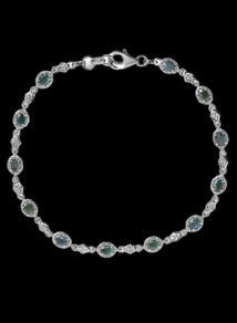 Sterling silver 925 bracelet with natural Alexandrite and Zircon