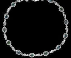 Sterling silver 925 bracelet with natural Alexandrite and Zircon