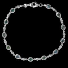 Sterling silver 925 bracelet with natural Alexandrite and Zircon