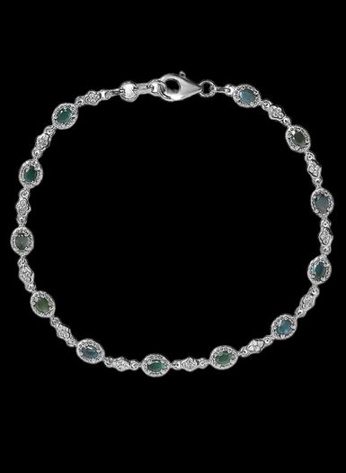 Sterling silver 925 bracelet with natural Alexandrite and Zircon