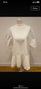 Cos top with pleated hem size 16