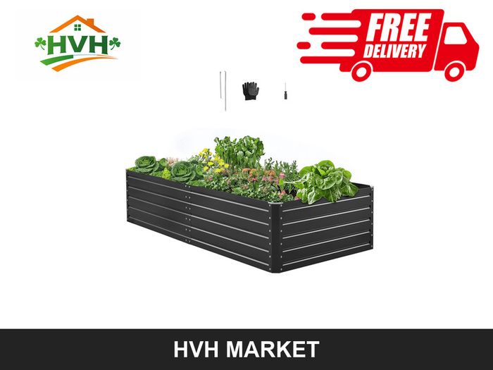 Metal Raised Garden Bed 203 x 102 x 48cm