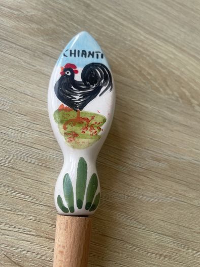 Italian Ceramic And Wood Handmade Salad Servers