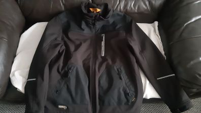ALDI Workwear soft shell jacket Black with CORDURA fabric & reflective trim on arms size: large