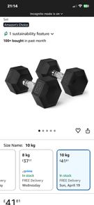 Dumb bells 10kg x 2