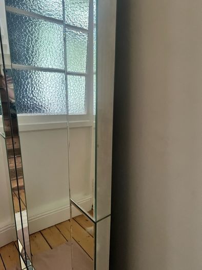 Frameless bevelled full-length mirror