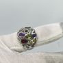Silver African Amethyst & Multi-Gemstone Cluster Ring Image 10