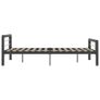 Bed Frame Grey and White Metal 160x200 cm Image 4