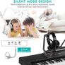 61 Key Electronic Keyboard Piano with Lighted up Keys,LCD,Headphones,X-Stand,Stool,Music Rest,Microphone,Note Stickers,Built-In Speakers,3 Teaching Modes,Ideal for Beginner Adult (Black with Stool) Image 7