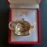 White Enamel Teapot Brooch with Rhinestones, Tea Party Kettle Pin Badge Chic Tea Lover Gift, Cottagecore Jewellery (X01) Image 6