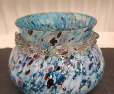Vintage Art Glass Bowl Turquoise