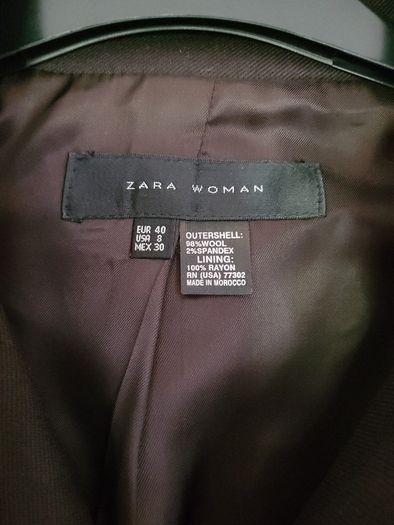 Ladies Dark Brown Zara Jacket Size 40