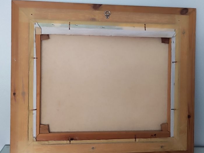 A very old hand-painted painting on canvas