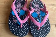 Cotton on Kids' Pink &amp; navy polka dot Flip Flops Size 7 EUR 24 BNWOT