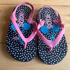 Cotton on Kids' Pink & navy polka dot Flip Flops Size 7 EUR 24 BNWOT