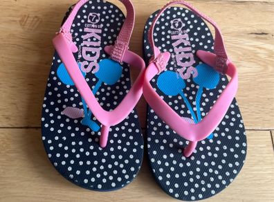 Cotton on Kids' Pink & navy polka dot Flip Flops Size 7 EUR 24 BNWOT