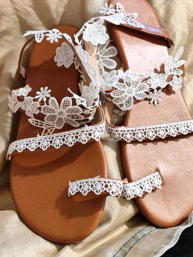 Womens Lace Flat Sandals Size 43