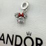 Pandora Disney Sparkling Minnie Mouse Silhouette Dangle Charm New Image 3