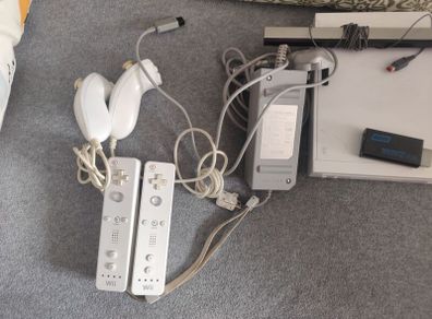 Nintendo Wii with two controllers